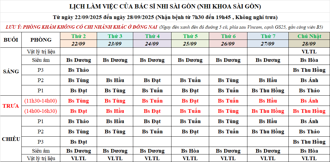 Lịch bác sĩ